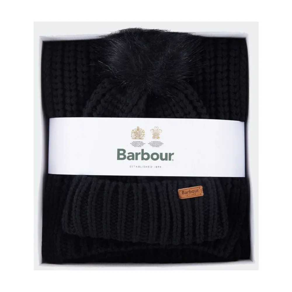Barbour Scarf and Hat Gift Set