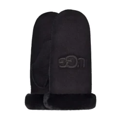 DAMES UGG Handschoenen^Schapenvacht Geborduurd Handschoenen Black