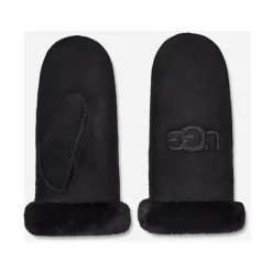 DAMES UGG Handschoenen^Schapenvacht Geborduurd Handschoenen Black