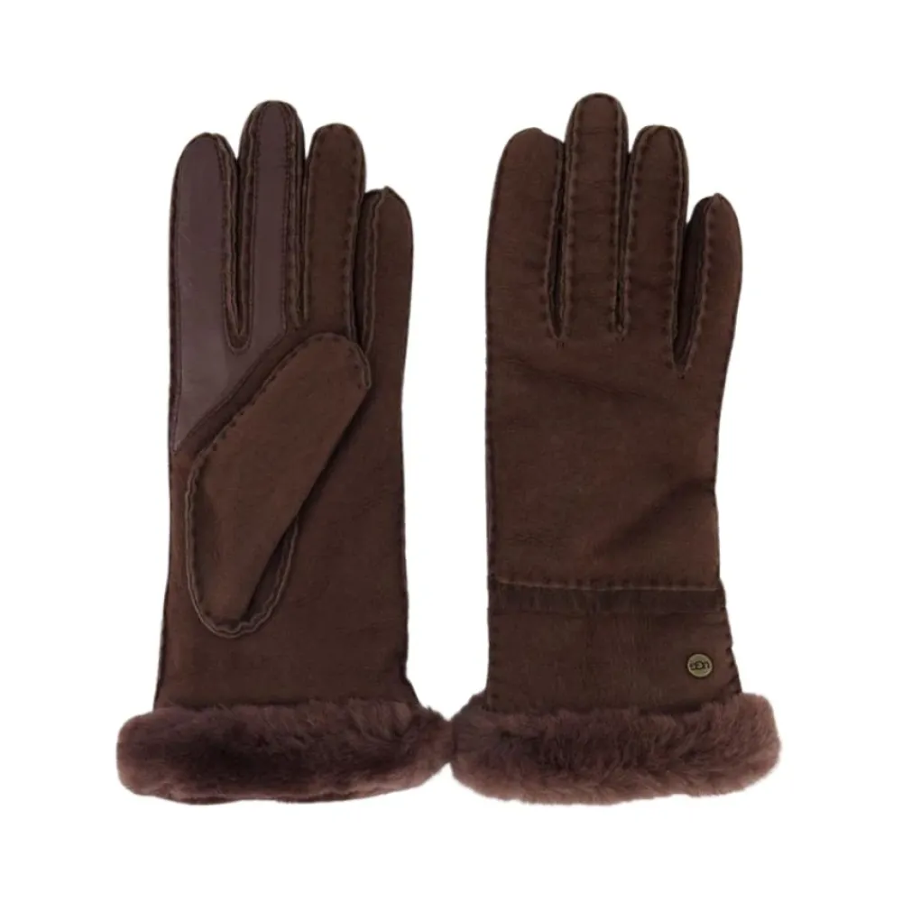 DAMES UGG Handschoenen^Schapenvacht Handschoenen Gebrand Ceder Stijlvol