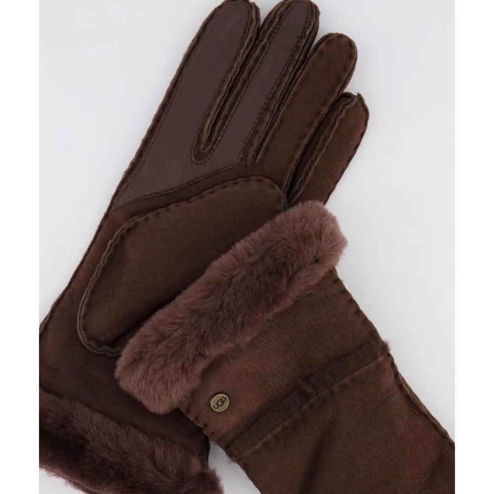 DAMES UGG Handschoenen^Schapenvacht Handschoenen Gebrand Ceder Stijlvol