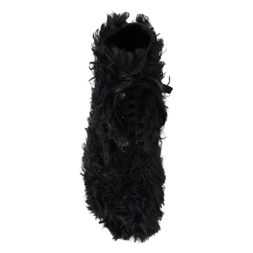 Heren Dolce & Gabbana Shearling Lace-Up Enkellaarzen