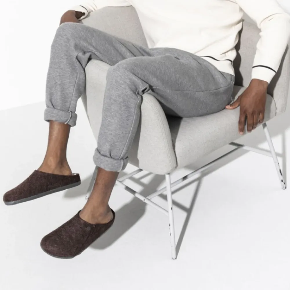 Heren Birkenstock Shearling Mocca Slippers