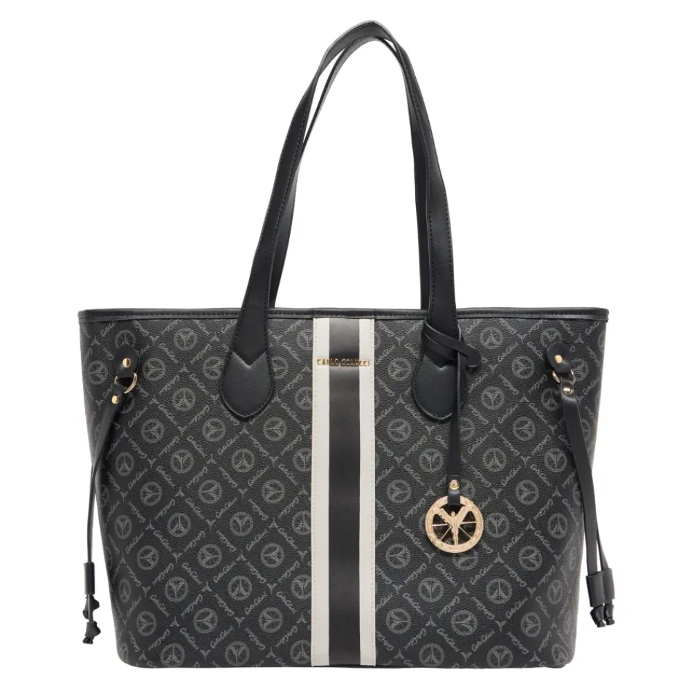 DAMES Carlo Colucci Shoppers^Shopper met Logoprint Stijlvol