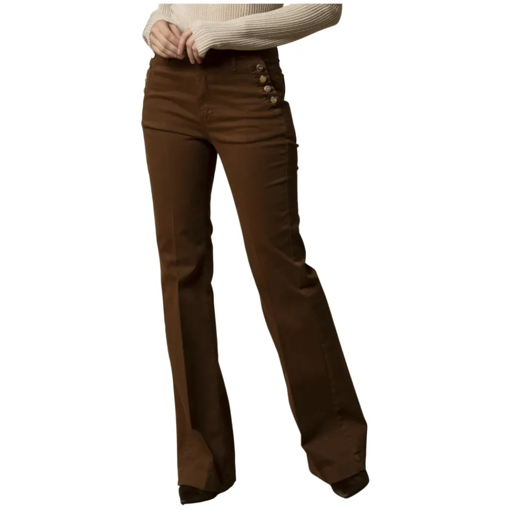 DAMES Kocca Jeans^Sierlijke knoopdetail slim fit broek