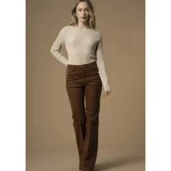 DAMES Kocca Jeans^Sierlijke knoopdetail slim fit broek