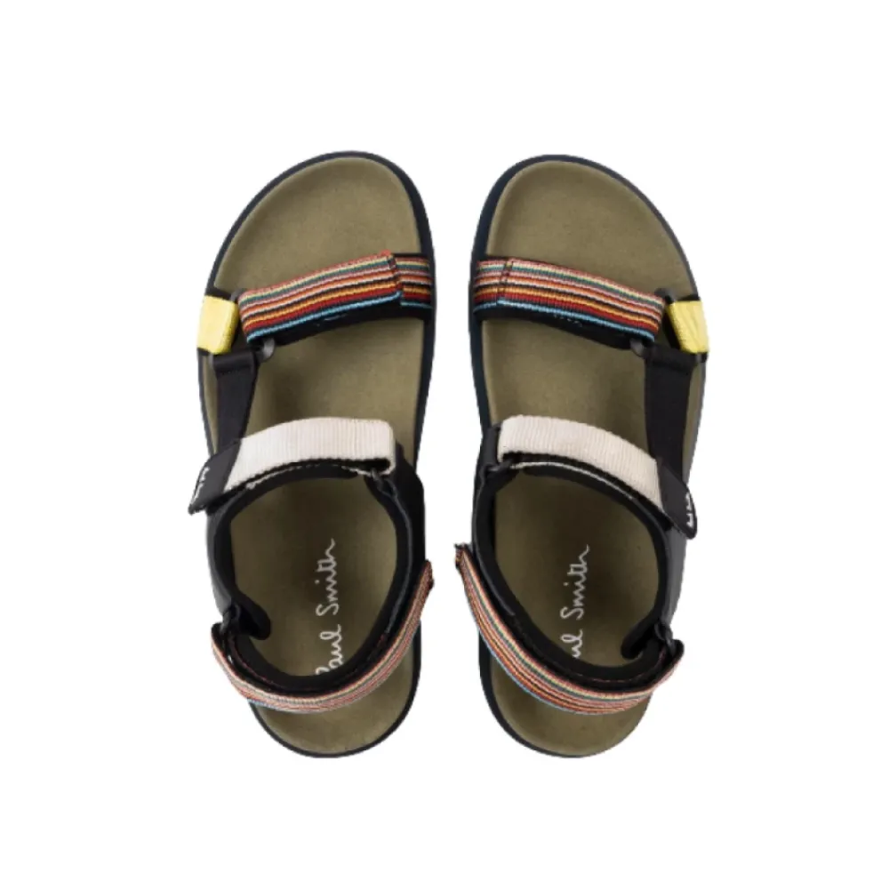 Heren Paul Smith Sandalen^Signature Stripe Sandalen met Velcro Straps