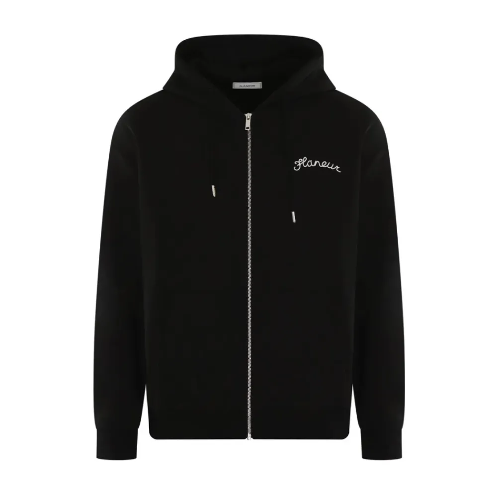 Heren FLÂNEUR Signature Zip-Up Hoodie in