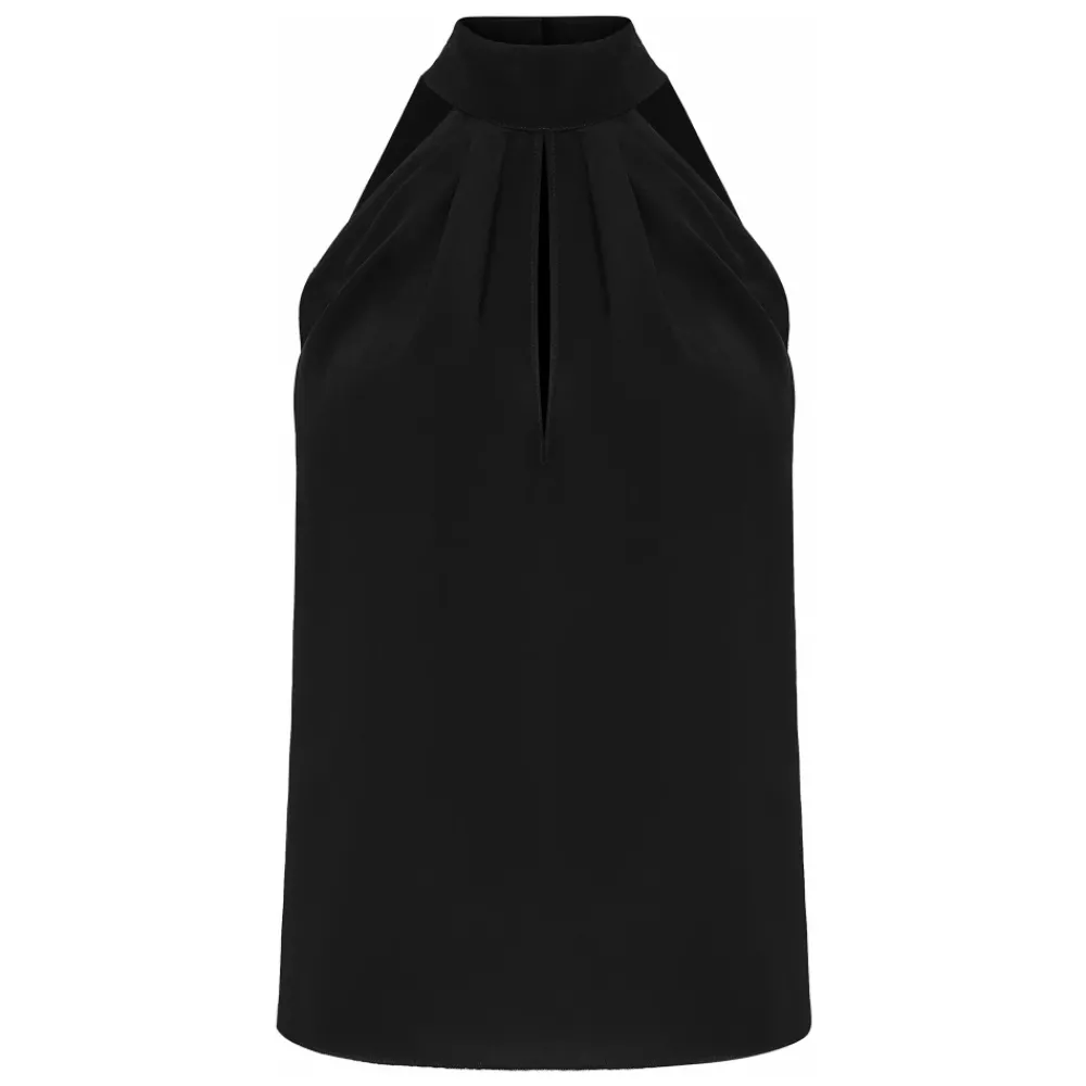 DAMES Philipp Plein Shirts^Silk Crepe de Chine Tie Neck Halter Top