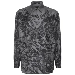 Heren Philipp Plein Overhemden^Silk Dandy Shirt Tattoo