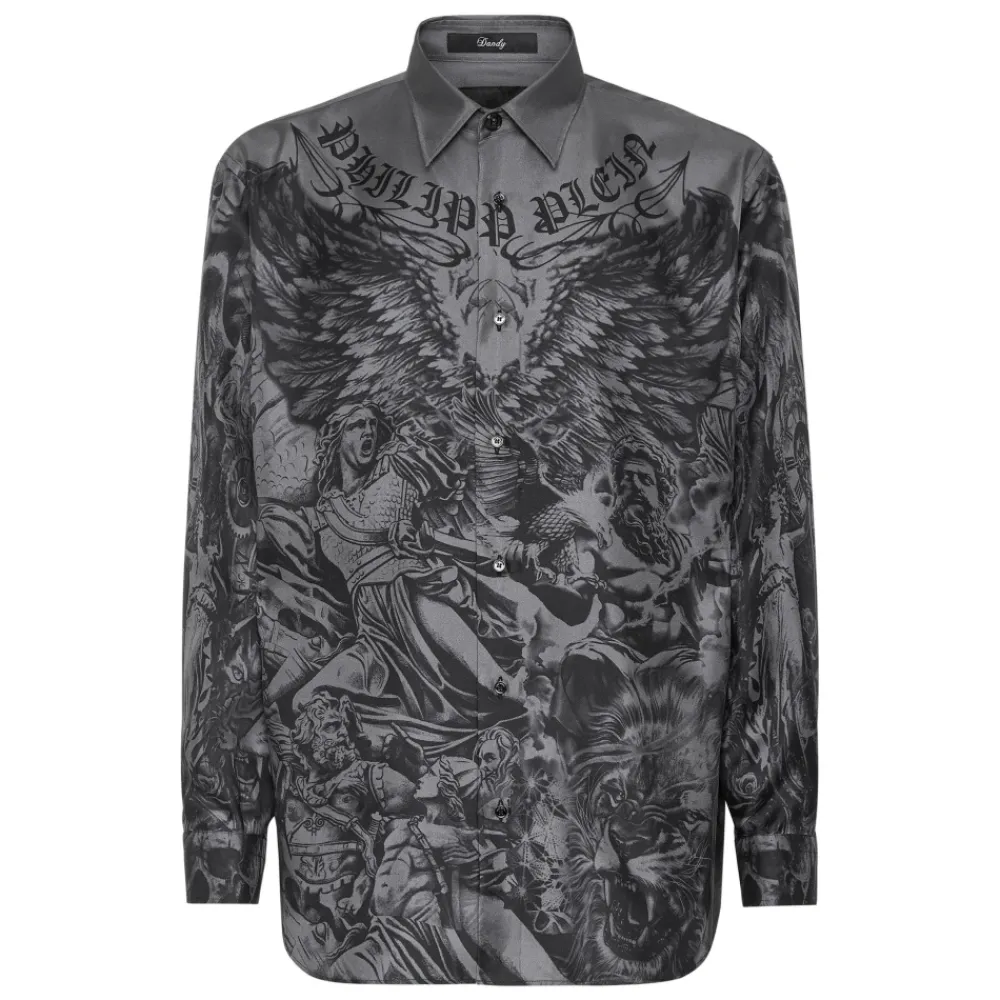 Heren Philipp Plein Overhemden^Silk Dandy Shirt Tattoo