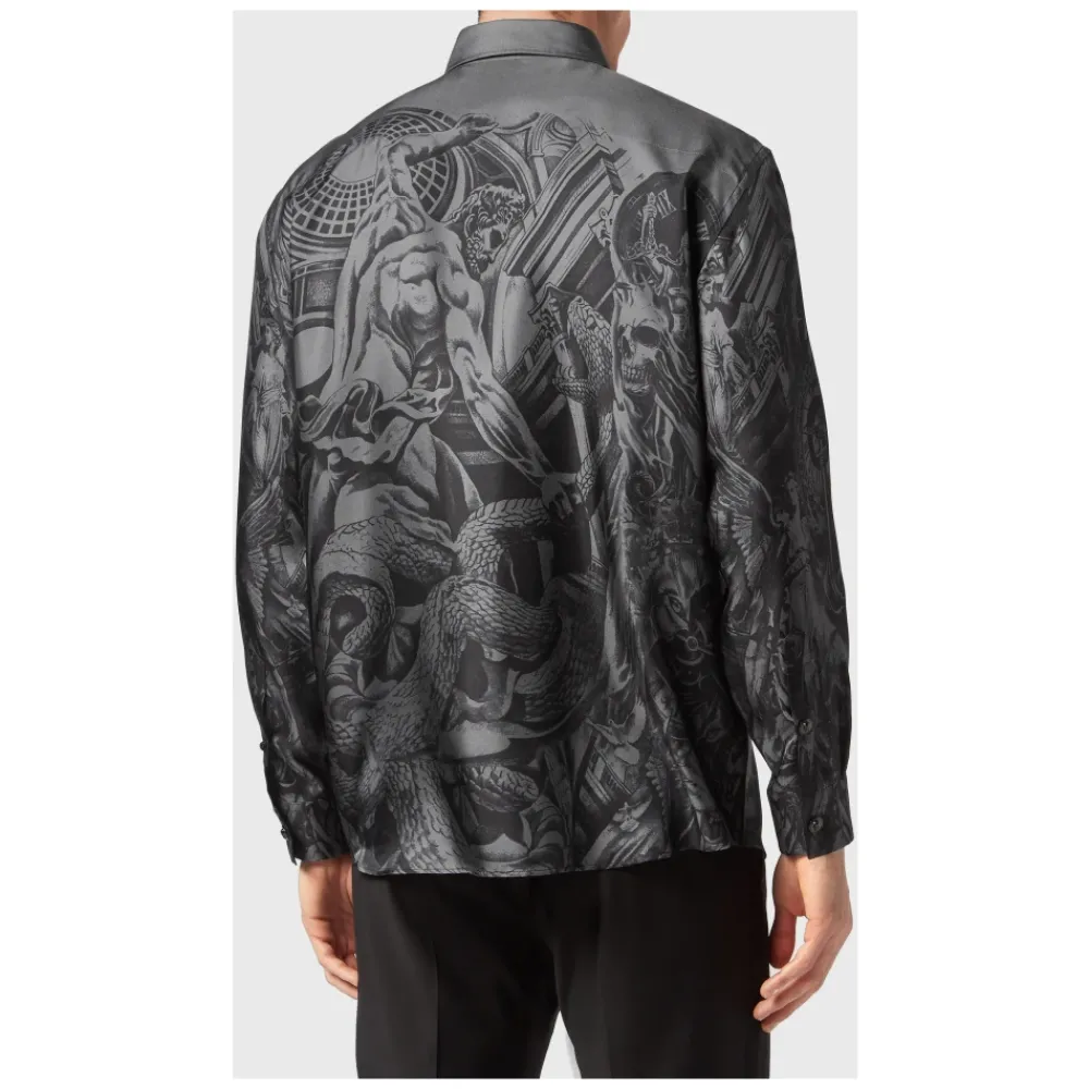 Heren Philipp Plein Overhemden^Silk Dandy Shirt Tattoo