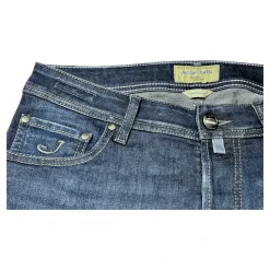 Heren Jacob Cohën Slim Carbon Label Donker Gewassen Jeans