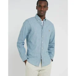 Heren Polo Ralph Lauren Overhemden^Slim Fit Chambray Overhemd