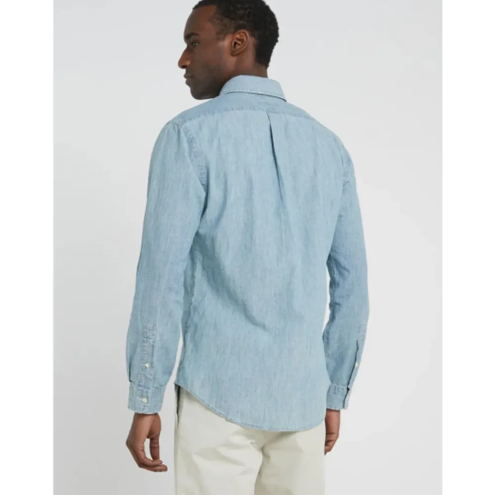 Heren Polo Ralph Lauren Overhemden^Slim Fit Chambray Overhemd