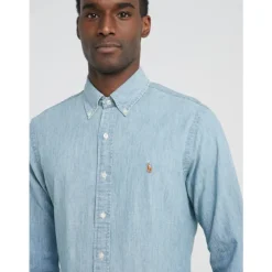 Heren Polo Ralph Lauren Overhemden^Slim Fit Chambray Overhemd