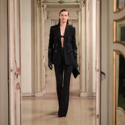 DAMES Elisabetta Franchi Broeken^Slim Fit Dubbele Crêpe Ritsbroek