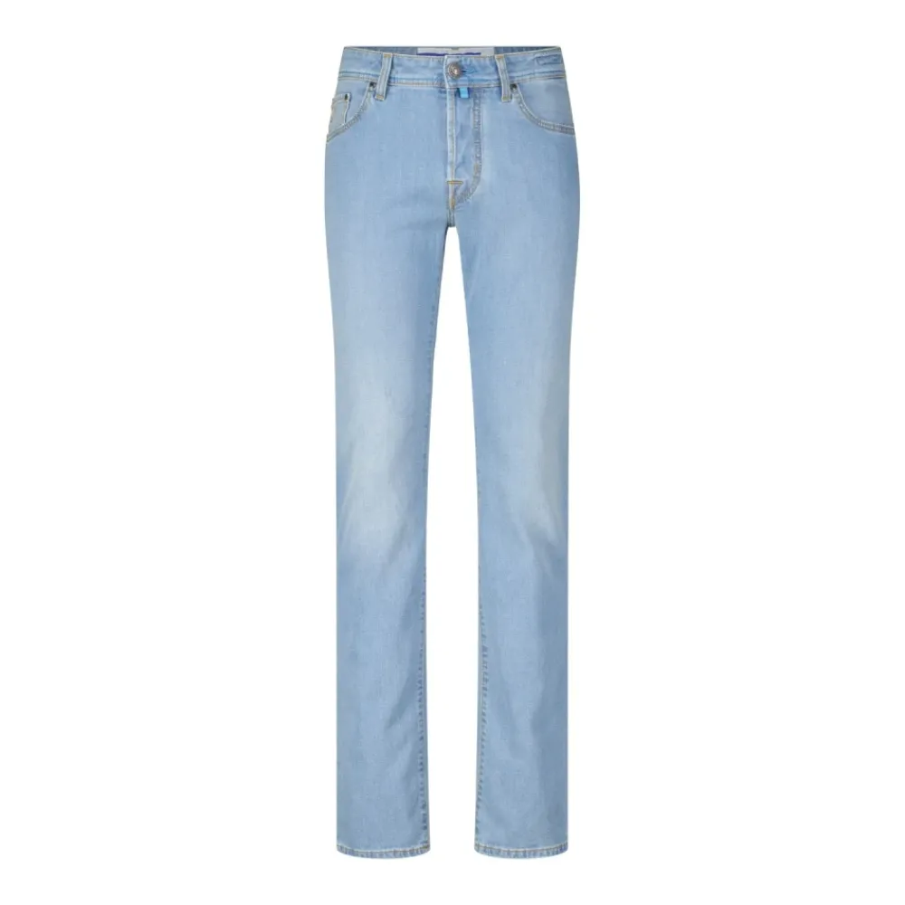 Heren Jacob Cohën Jeans^Slim Fit Jeans met Geborduurde Zakken