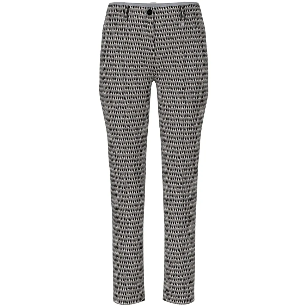 DAMES Marc Cain Slim Fit Scuba Broek met Sprinkles Print