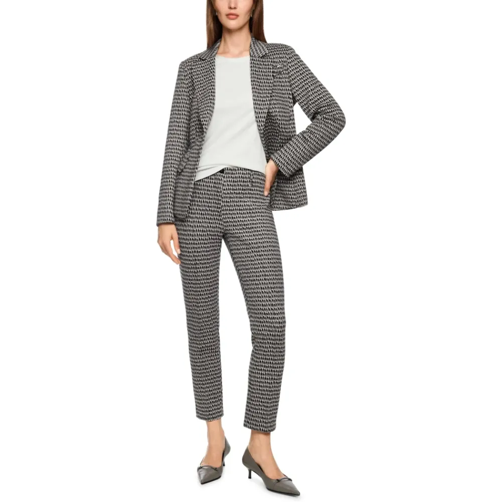 DAMES Marc Cain Slim Fit Scuba Broek met Sprinkles Print