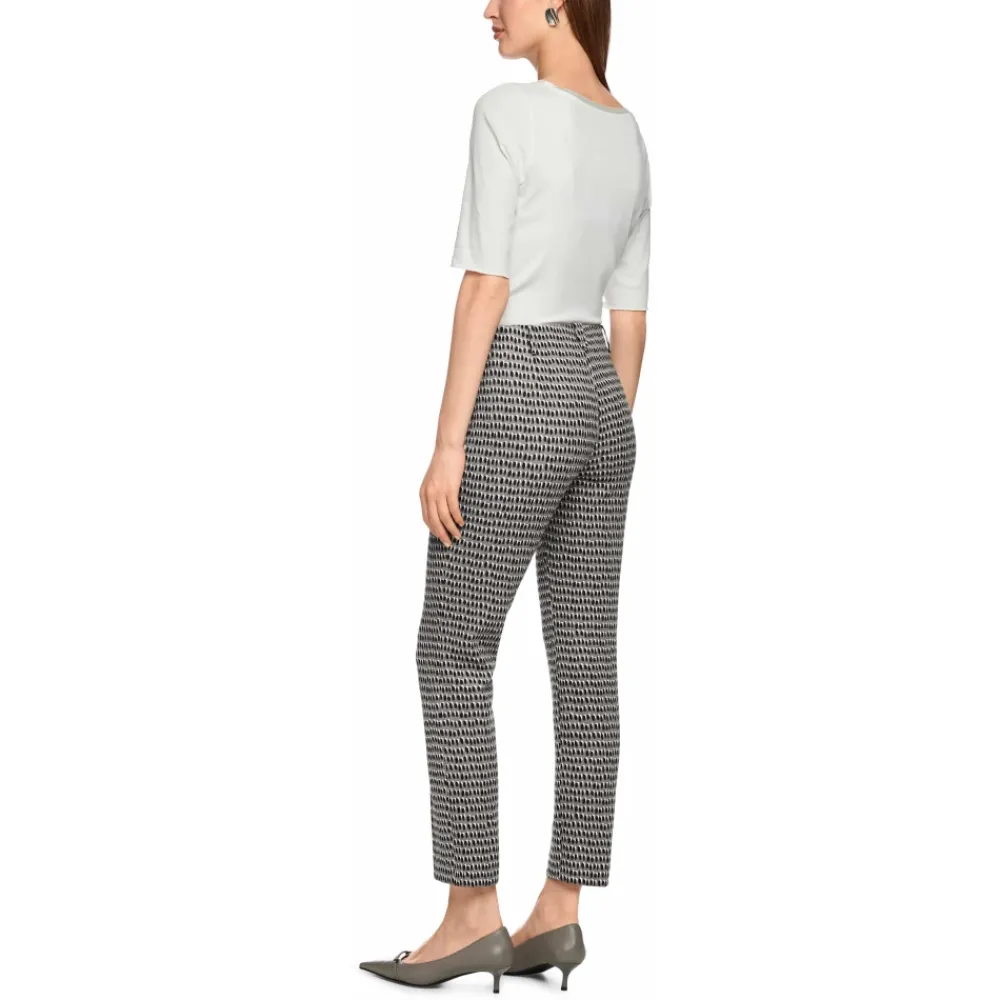 DAMES Marc Cain Slim Fit Scuba Broek met Sprinkles Print