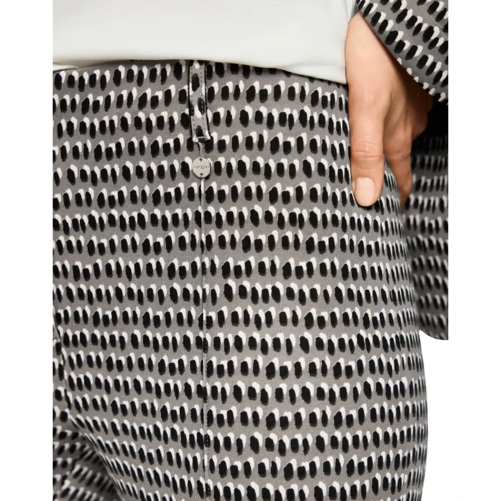 DAMES Marc Cain Slim Fit Scuba Broek met Sprinkles Print