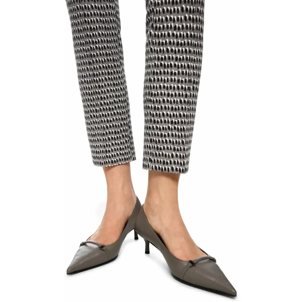 DAMES Marc Cain Slim Fit Scuba Broek met Sprinkles Print