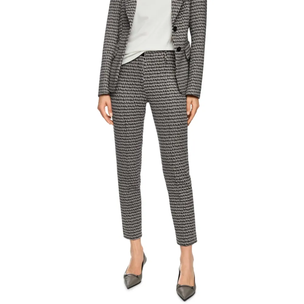 DAMES Marc Cain Slim Fit Scuba Broek met Sprinkles Print