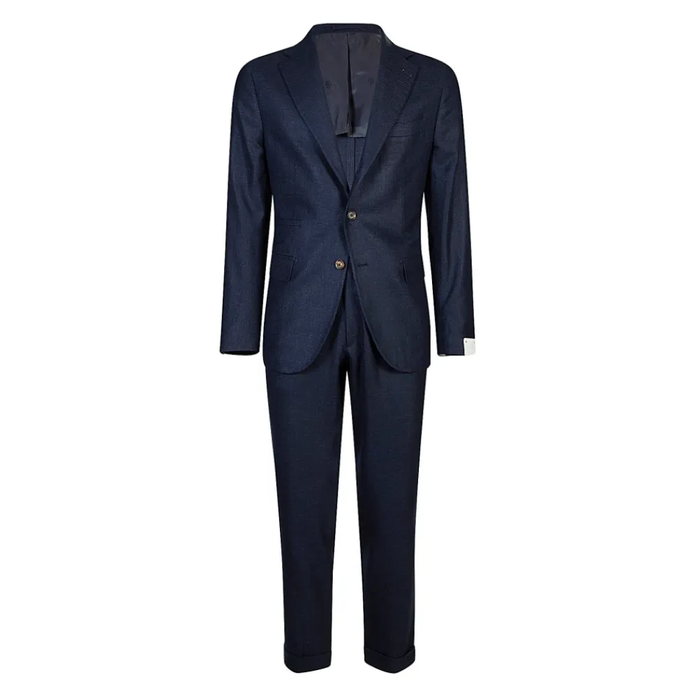 Heren Eleventy Slim Fit Wol Zijde Linnen Pak