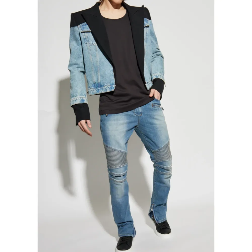 Heren Balmain Jeans^Slim-fit biker jeans