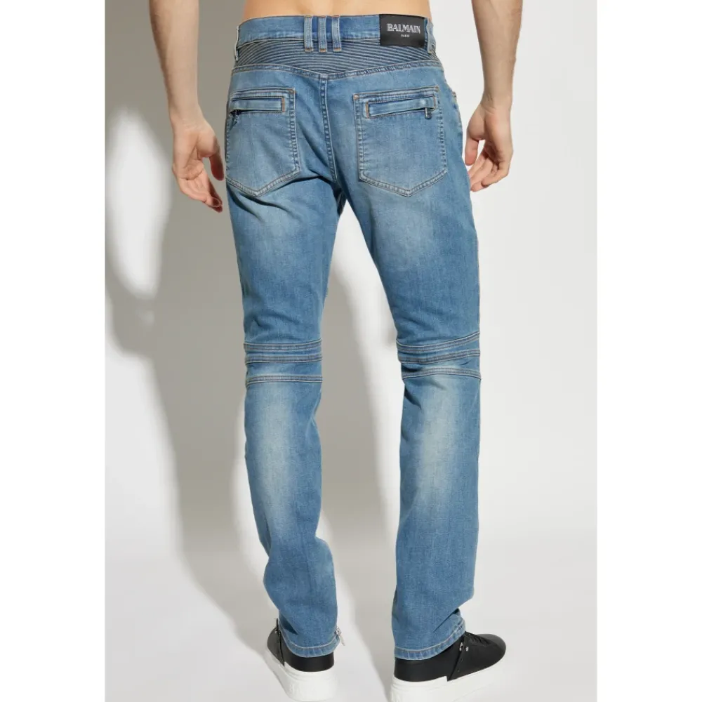 Heren Balmain Jeans^Slim-fit biker jeans