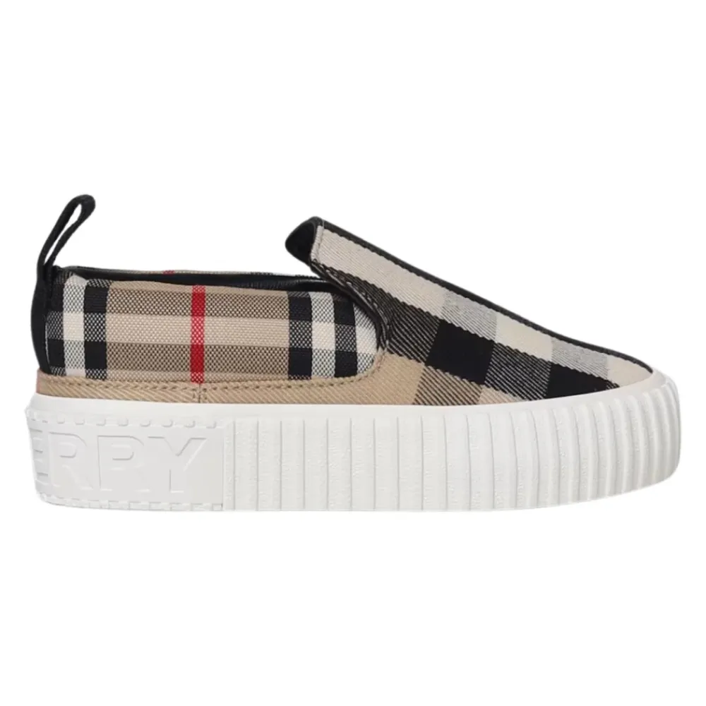Burberry Sneakers^Slip-On Sneakers Beige Checks