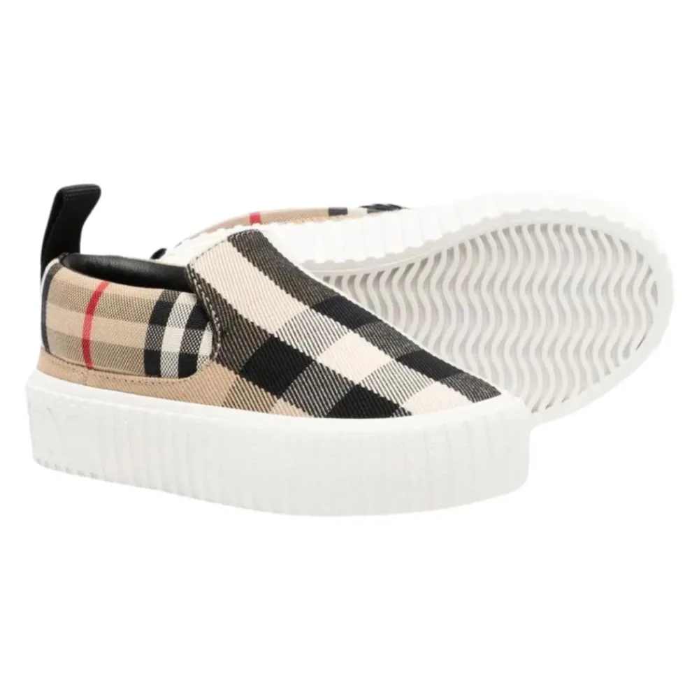 Burberry Sneakers^Slip-On Sneakers Beige Checks