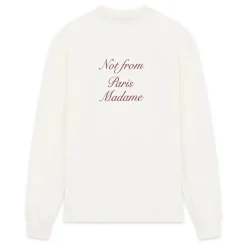 Heren Drole de Monsieur Slogan Print Lange Mouw Interlock T-shirt