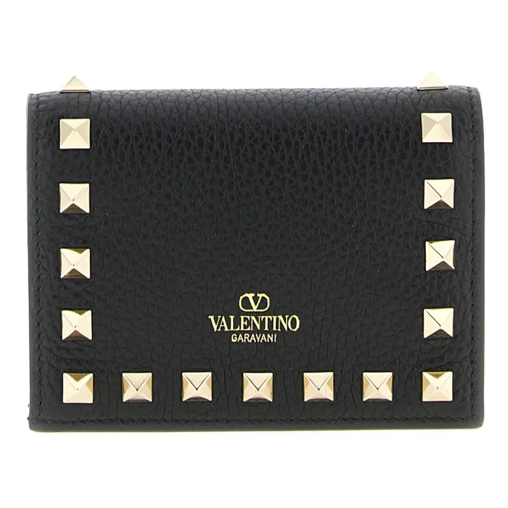 DAMES Valentino Garavani Portefeuilles^Small Rockstud Grainy Calfskin Wallet