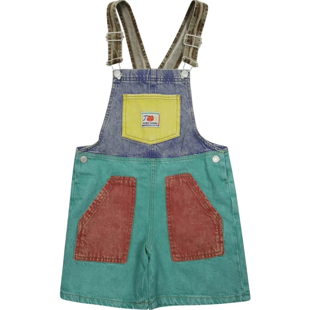 Bobo Choses Jumpsuits^Smiling Color Block Denim Dungaree
