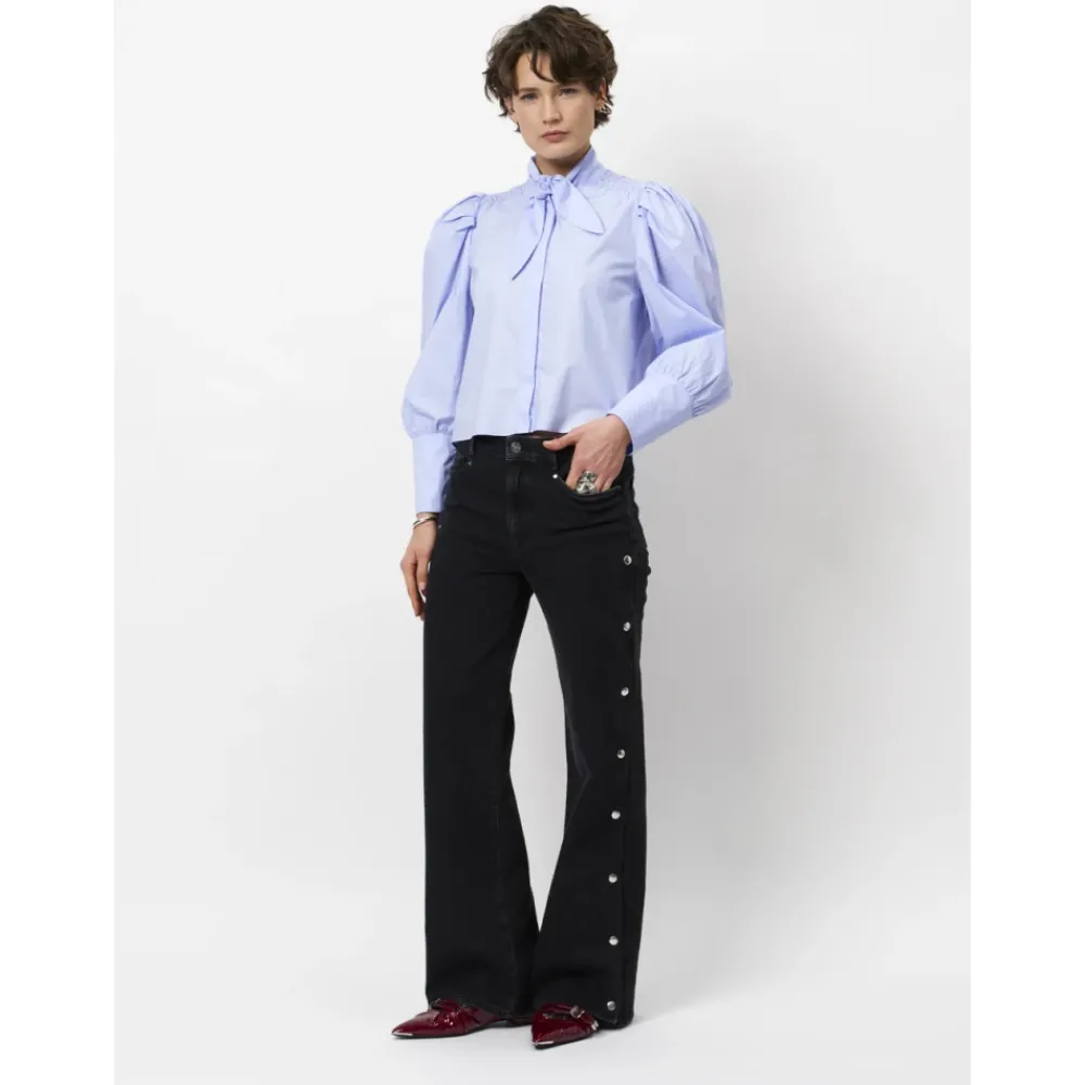 DAMES Dante 6 Blouses^Smocked blouse in Blue Mist