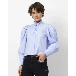 DAMES Dante 6 Blouses^Smocked blouse in Blue Mist