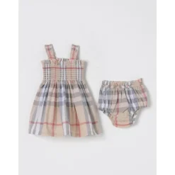 Burberry Smocked Bodice Baby Meisje Jurk