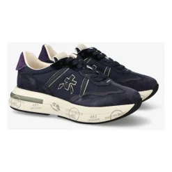 DAMES Premiata Sneakers van stof en suède met logo