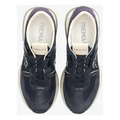 DAMES Premiata Sneakers van stof en suède met logo