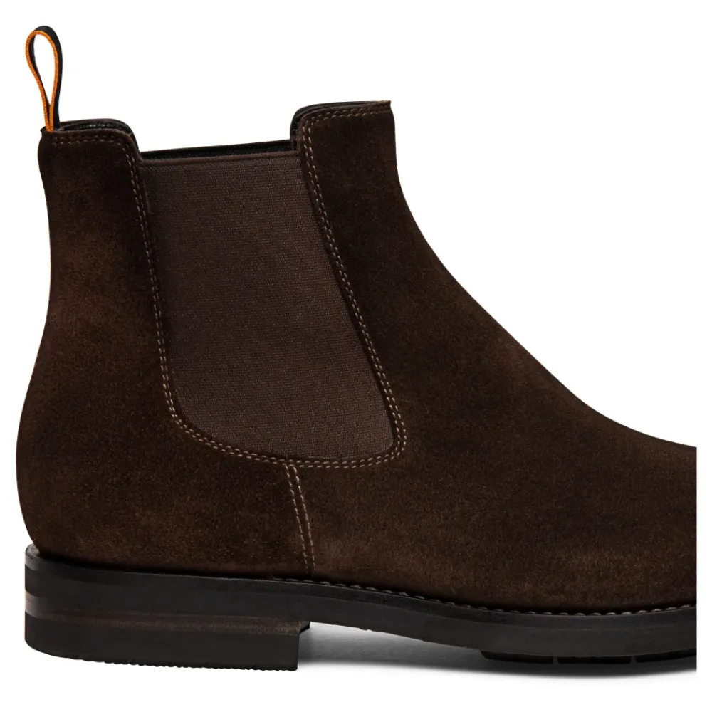 Heren Santoni Laarzen^Soft Suede Chelsea Boot