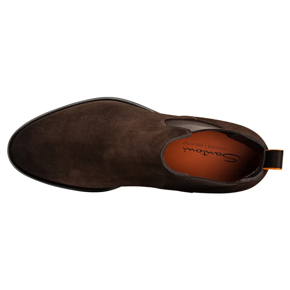 Heren Santoni Laarzen^Soft Suede Chelsea Boot