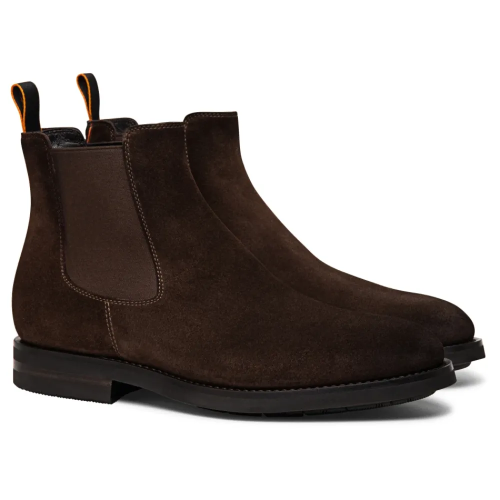 Heren Santoni Laarzen^Soft Suede Chelsea Boot