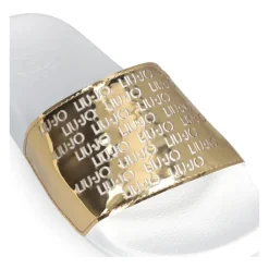 DAMES Liu Jo Spiegel wit goud sandalen met logo