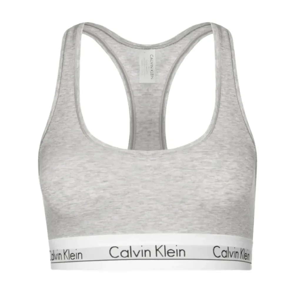 Calvin Klein Sport Bh'S & Ondergoed|Sportshirts^Sportieve grijze sportbeha met rubberen letters