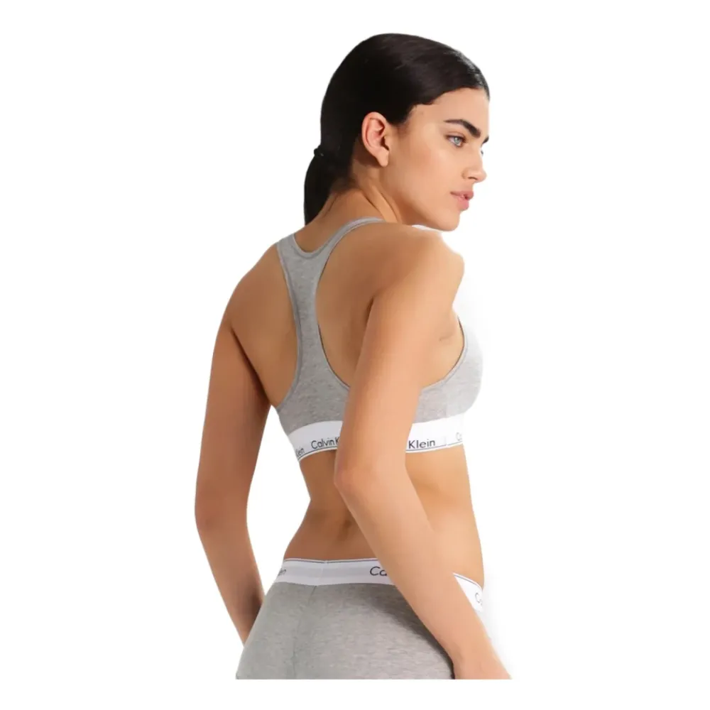 Calvin Klein Sport Bh'S & Ondergoed|Sportshirts^Sportieve grijze sportbeha met rubberen letters
