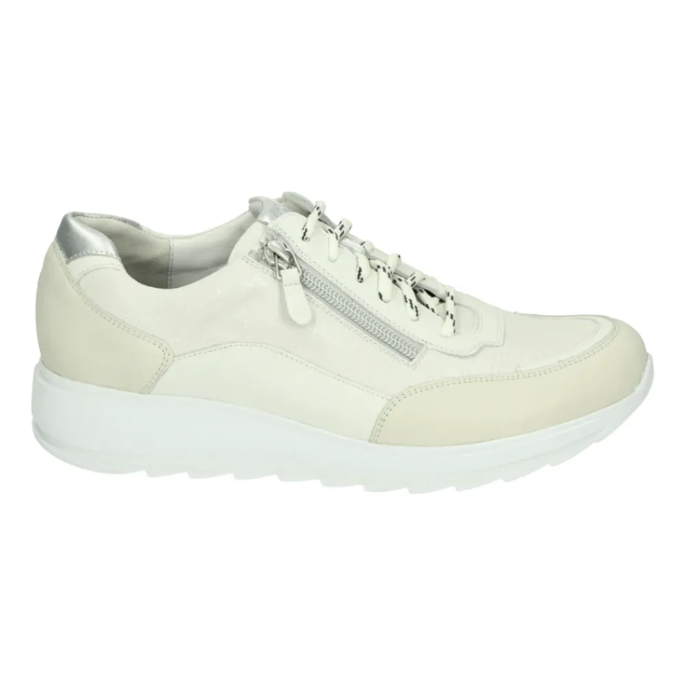 DAMES Durea Sneakers^Sportieve Lage Dames Sneakers Wit Patroon