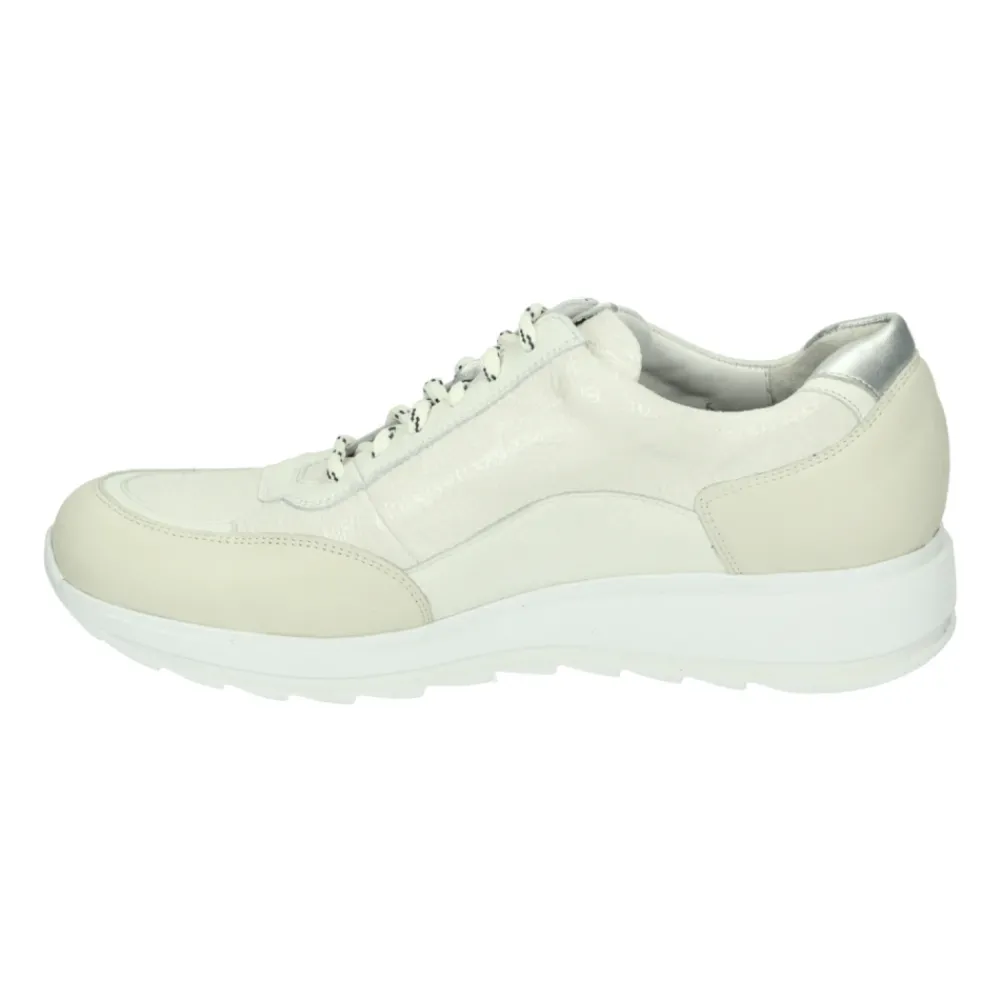 DAMES Durea Sneakers^Sportieve Lage Dames Sneakers Wit Patroon
