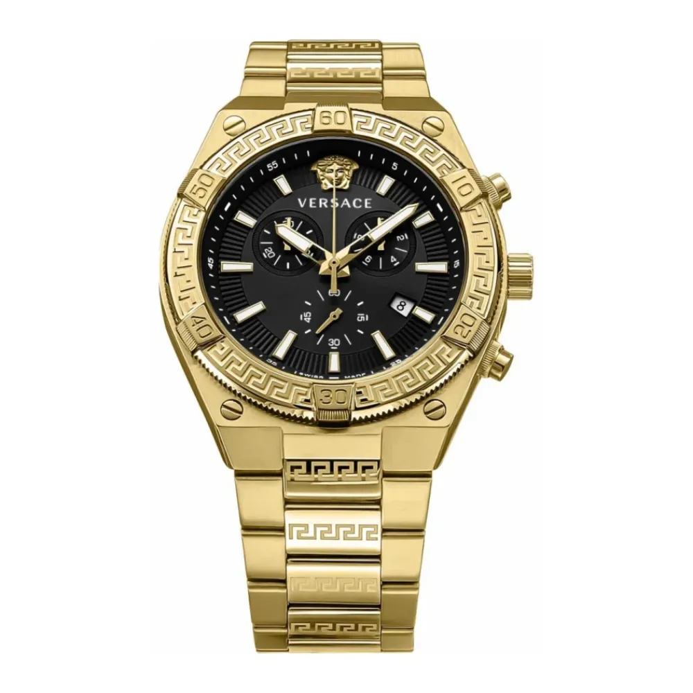 Heren Versace Sporty Greca Chronograaf Gouden Horloge